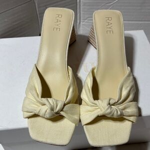 RAYE Women's Yellow Knotted Mules. NWOT